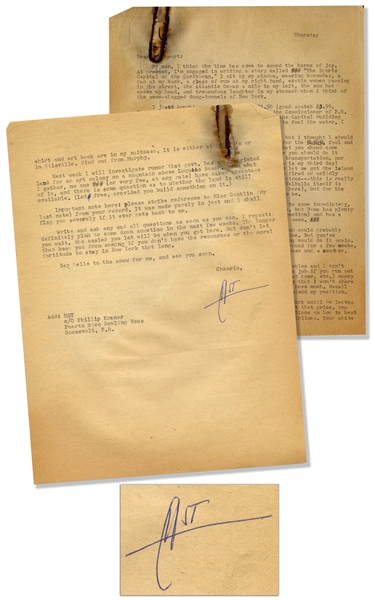 Hunter S. Thompson Letter Signed ''HST'', One of His First From South America in 1960 -- ''...Once I get a beach house and a scooter, heaven will be within my grasp...''